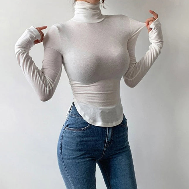 Turtleneck Long Sleeve Shirt - VOLDRI