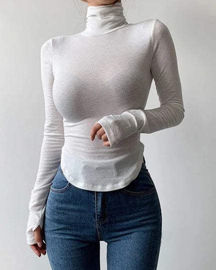 Turtleneck Long Sleeve Shirt - VOLDRI