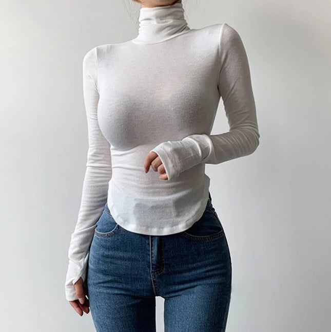 Turtleneck Long Sleeve Shirt - VOLDRI