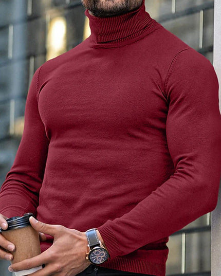 High Neck Sweater - Men's Casual Turtleneck Pullover