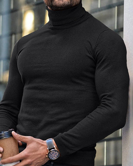 High Neck Sweater - Men's Casual Turtleneck Pullover