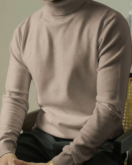 High Neck Sweater - Men's Casual Turtleneck Pullover