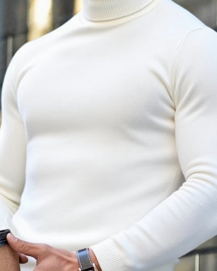High Neck Sweater - Men's Casual Turtleneck Pullover