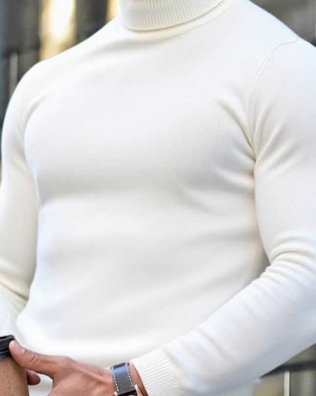 High Neck Sweater - Men's Casual Turtleneck Pullover