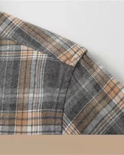 High-Quality Men's Flannel Shirts - 100% Cotton Plaid Long Sleeve