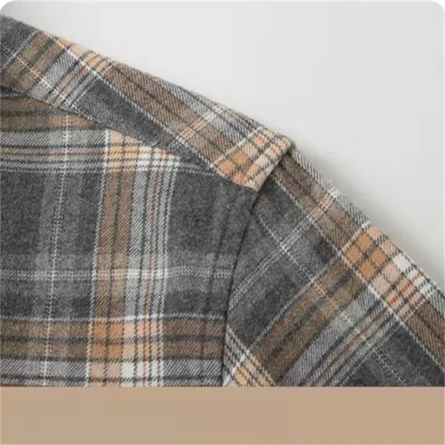 High-Quality Men's Flannel Shirts - 100% Cotton Plaid Long Sleeve