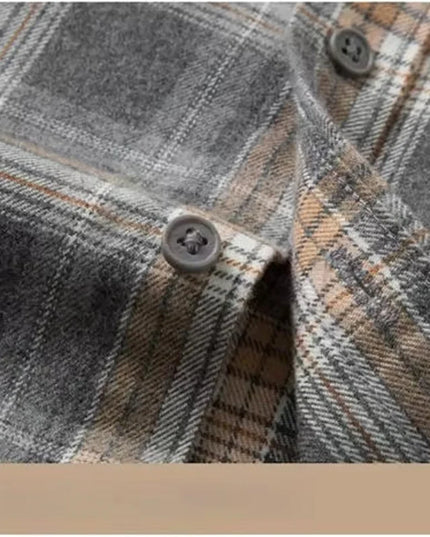 High-Quality Men's Flannel Shirts - 100% Cotton Plaid Long Sleeve