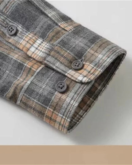 High-Quality Men's Flannel Shirts - 100% Cotton Plaid Long Sleeve