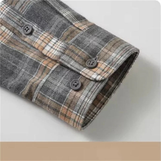 High-Quality Men's Flannel Shirts - 100% Cotton Plaid Long Sleeve