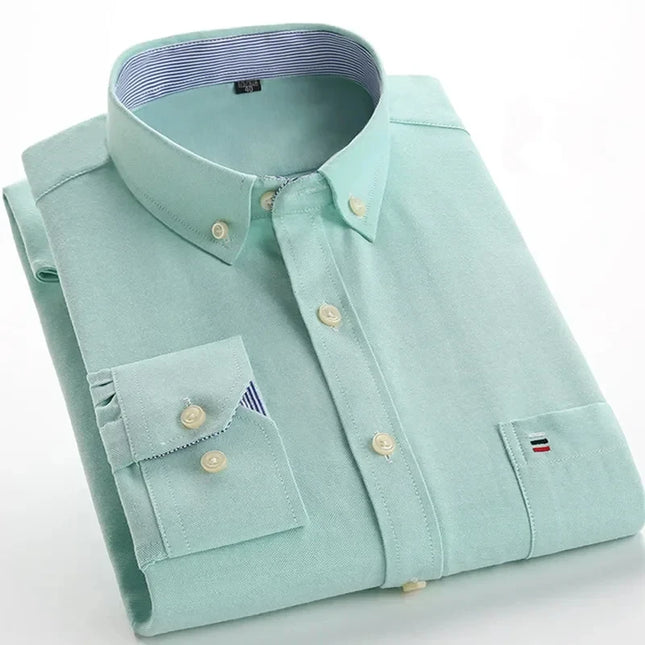 High Quality Men's Oxford Shirt - Comfortable Spring Autumn Design