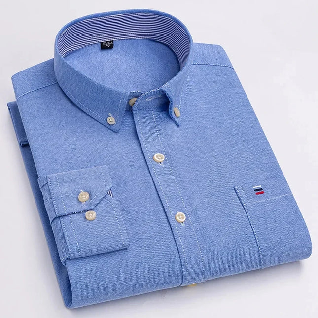 High Quality Men's Oxford Shirt - Comfortable Spring Autumn Design
