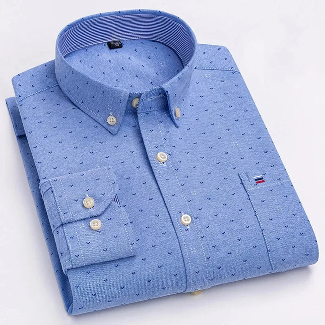High Quality Men's Oxford Shirt - Comfortable Spring Autumn Design