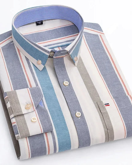 High Quality Men's Oxford Shirt - Comfortable Spring Autumn Design