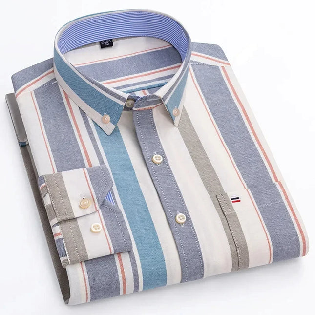 High Quality Men's Oxford Shirt - Comfortable Spring Autumn Design
