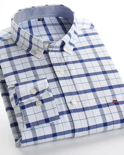 High Quality Men's Oxford Shirt - Comfortable Spring Autumn Design
