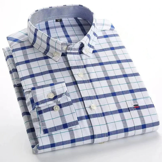 High Quality Men's Oxford Shirt - Comfortable Spring Autumn Design
