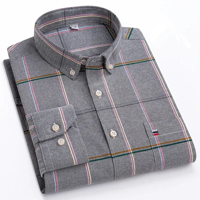 High Quality Men's Oxford Shirt - Comfortable Spring Autumn Design