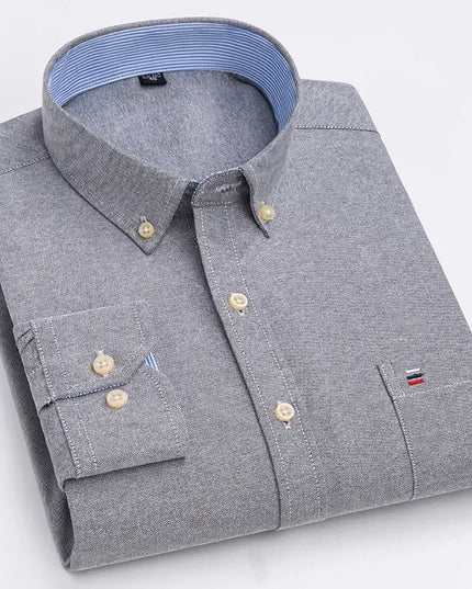 High Quality Men's Oxford Shirt - Comfortable Spring Autumn Design