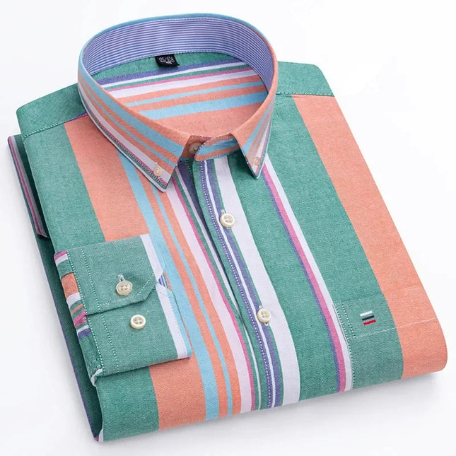 High Quality Men's Oxford Shirt - Comfortable Spring Autumn Design