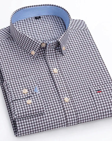 High Quality Men's Oxford Shirt - Comfortable Spring Autumn Design