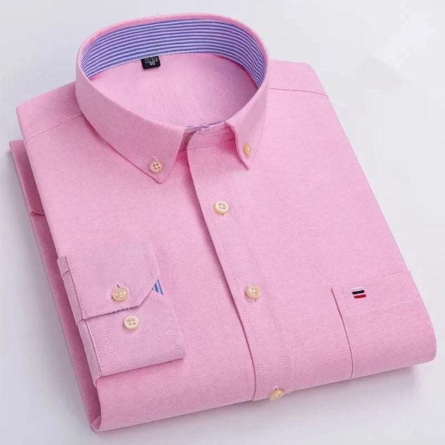 High Quality Men's Oxford Shirt - Comfortable Spring Autumn Design