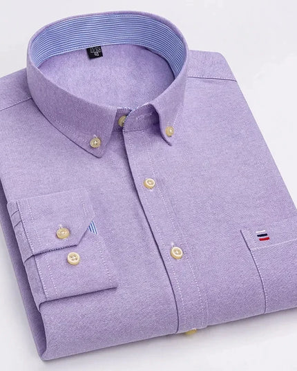 High Quality Men's Oxford Shirt - Comfortable Spring Autumn Design