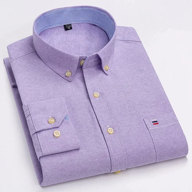 High Quality Men's Oxford Shirt - Comfortable Spring Autumn Design