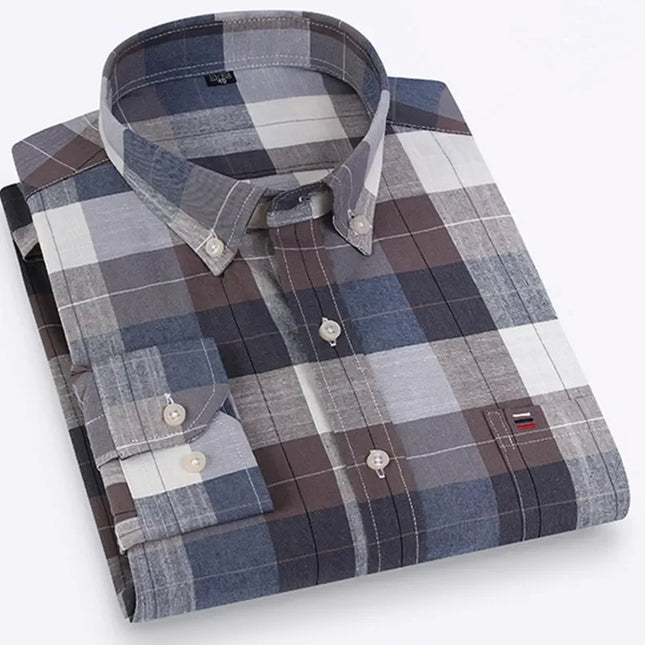 High Quality Men's Oxford Shirt - Comfortable Spring Autumn Design