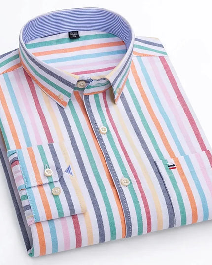 High Quality Men's Oxford Shirt - Comfortable Spring Autumn Design