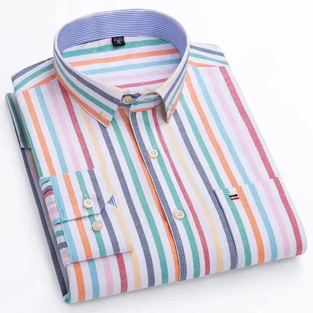High Quality Men's Oxford Shirt - Comfortable Spring Autumn Design