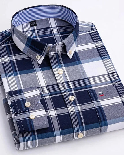 High Quality Men's Oxford Shirt - Comfortable Spring Autumn Design