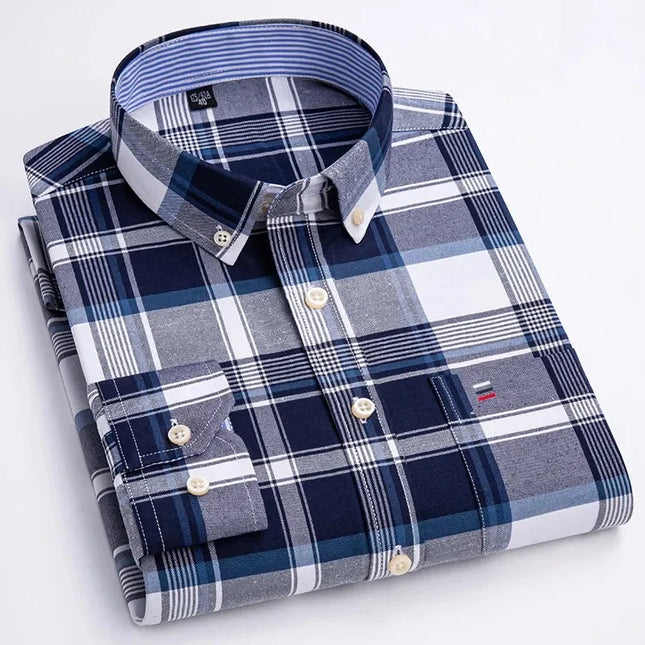 High Quality Men's Oxford Shirt - Comfortable Spring Autumn Design