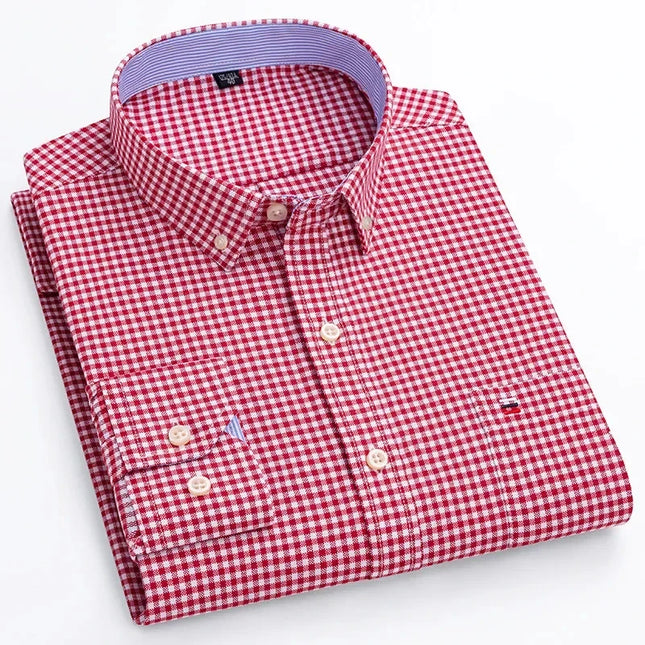 High Quality Men's Oxford Shirt - Comfortable Spring Autumn Design