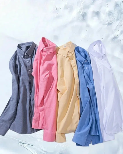 High-Quality Men's Oxford Shirts - Long Sleeve 100% Cotton Plus Size