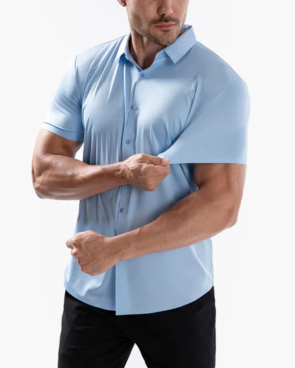 High-Quality Men's Summer Dress Shirts - Short Sleeve, Wrinkle Free