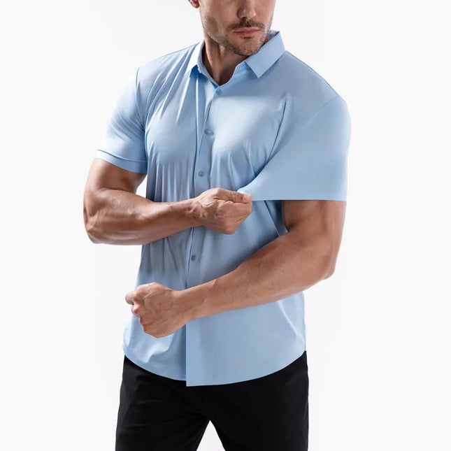 High-Quality Men's Summer Dress Shirts - Short Sleeve, Wrinkle Free