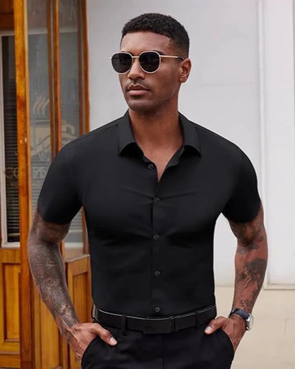 High-Quality Men's Summer Dress Shirts - Short Sleeve, Wrinkle Free