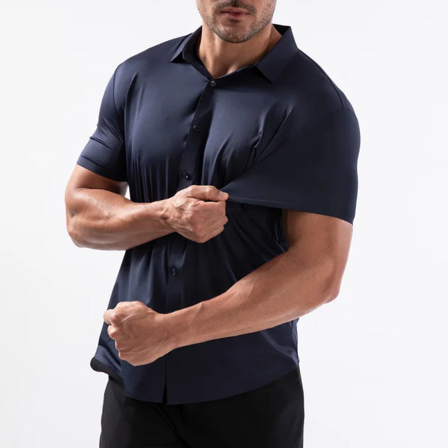 High-Quality Men's Summer Dress Shirts - Short Sleeve, Wrinkle Free