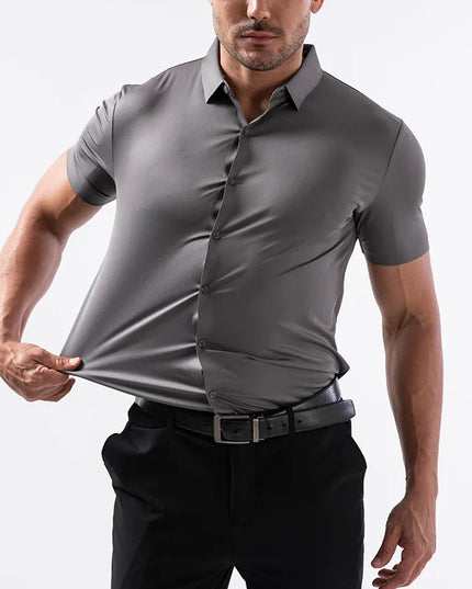 High-Quality Men's Summer Dress Shirts - Short Sleeve, Wrinkle Free