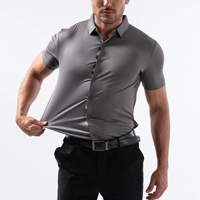 High-Quality Men's Summer Dress Shirts - Short Sleeve, Wrinkle Free