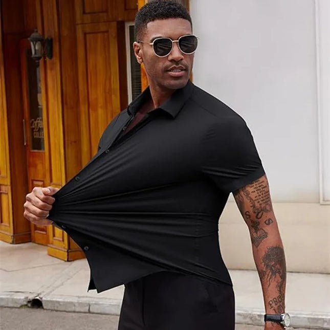High-Quality Men's Summer Dress Shirts - Short Sleeve, Wrinkle Free