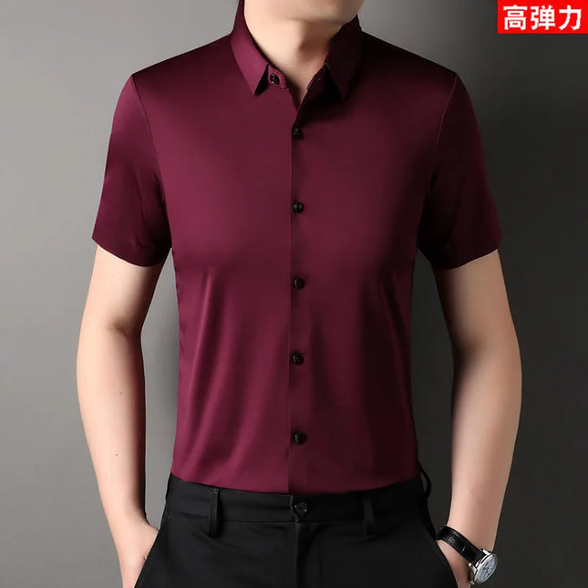 High Stretch Men's Casual Shirts - Short Sleeve, Breathable Fabric