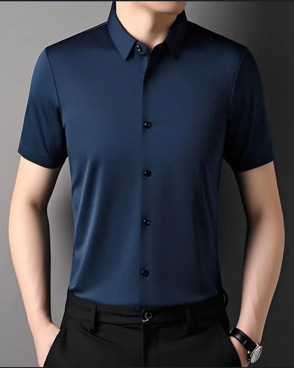 High Stretch Men's Casual Shirts - Short Sleeve, Breathable Fabric