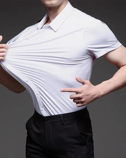 High Stretch Men's Casual Shirts - Short Sleeve, Breathable Fabric