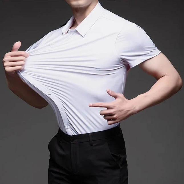 High Stretch Men's Casual Shirts - Short Sleeve, Breathable Fabric