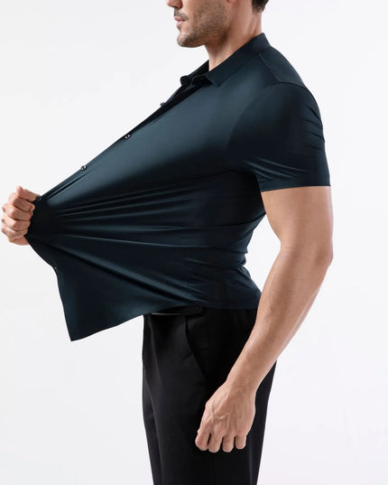 High Stretch Men's Casual Shirts - Short Sleeve, Breathable Fabric
