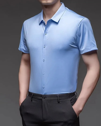 High Stretch Men's Casual Shirts - Short Sleeve, Breathable Fabric