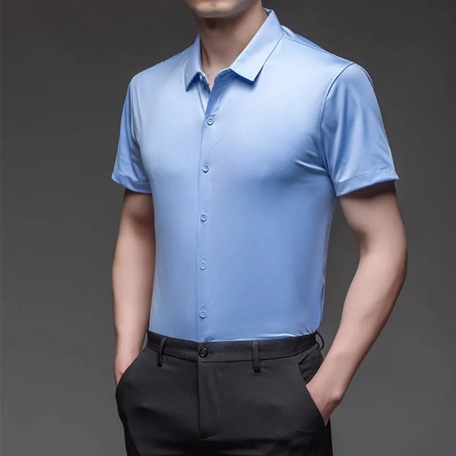 High Stretch Men's Casual Shirts - Short Sleeve, Breathable Fabric