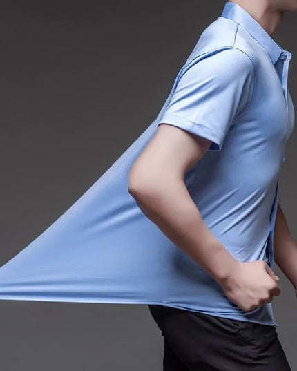 High Stretch Men's Casual Shirts - Short Sleeve, Breathable Fabric