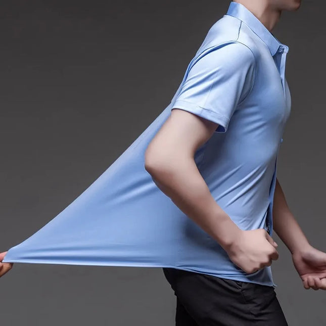 High Stretch Men's Casual Shirts - Short Sleeve, Breathable Fabric